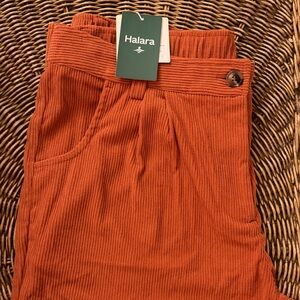NWT HALARA Women's Wide Leg Pants in Rust Orange
